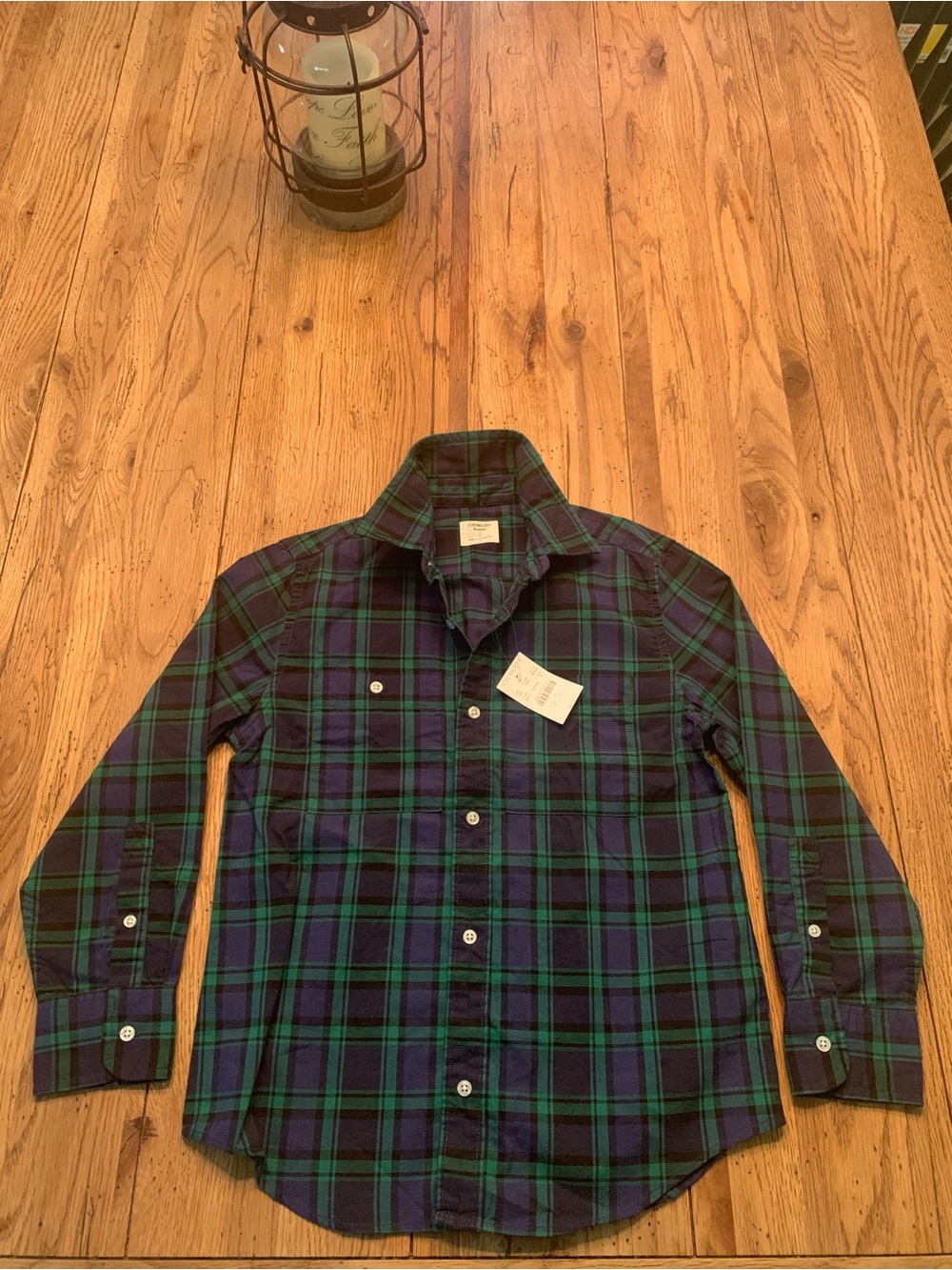 Crewcuts Green & Blue Plaid Button-Down Flannel Shirt